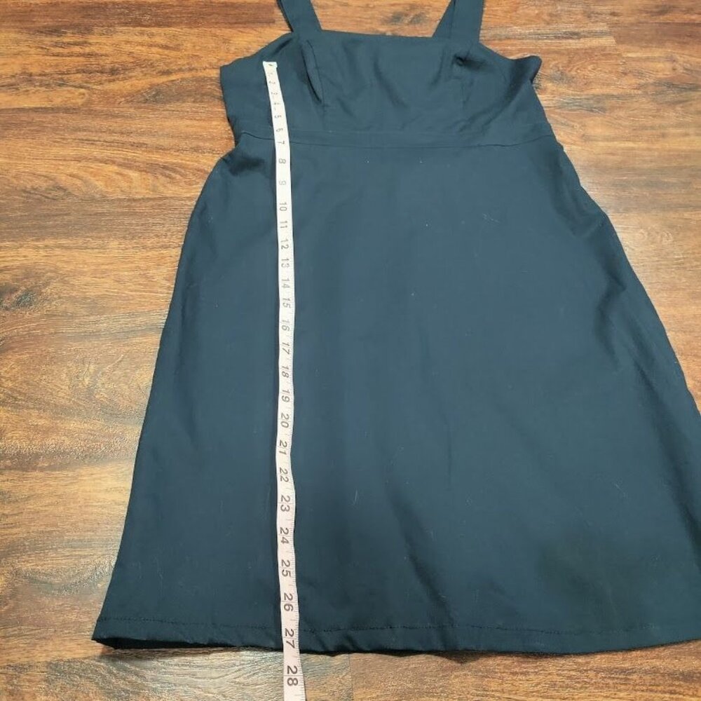 Banana Republic Organic Cotton Prarie Schoolgirl Square Neck Sheath Dress Navy 4 - Picture 12 of 13